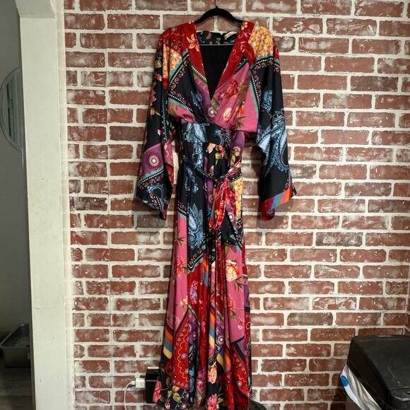 Wayward Fancies x eShakti Boho Patchwork Maxi Dress Kimono Sleeve Custom Size - Picture 1 of 12